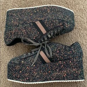 Dolls Kill Bamboo Glitter Platforms